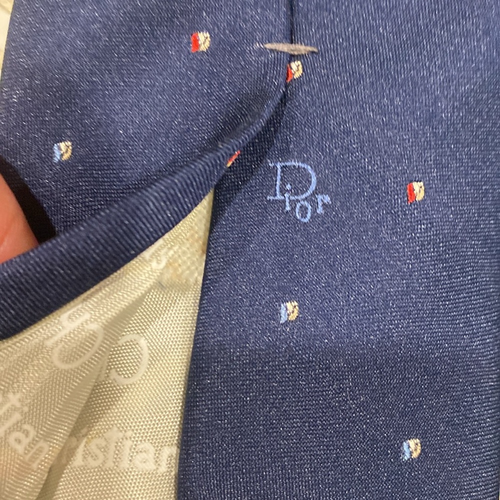 Vintage Christian Dior Tie Made in USA 3” Wide 95% Poly/5% Silk - Picture 5 of 6